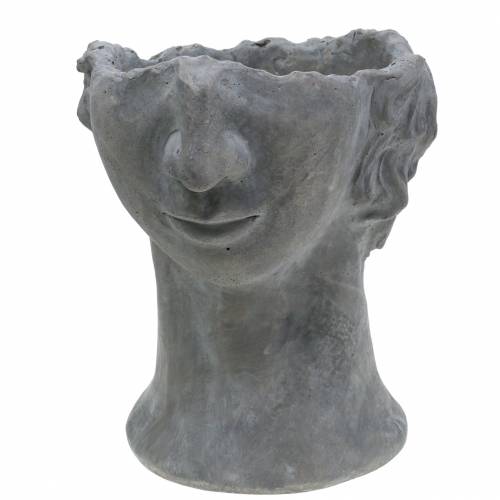 Floristik24 Plant head bust made of concrete for planting gray H23.5cm