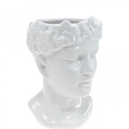 Floristik24 Plant head bust woman white ceramic flower vase H19cm