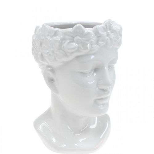 Floristik24 Plant head bust woman white ceramic flower vase H19cm