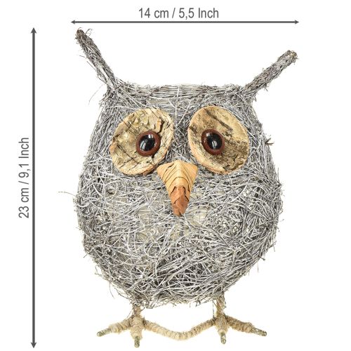 Product Plant basket owl vine white washed Ø14cm