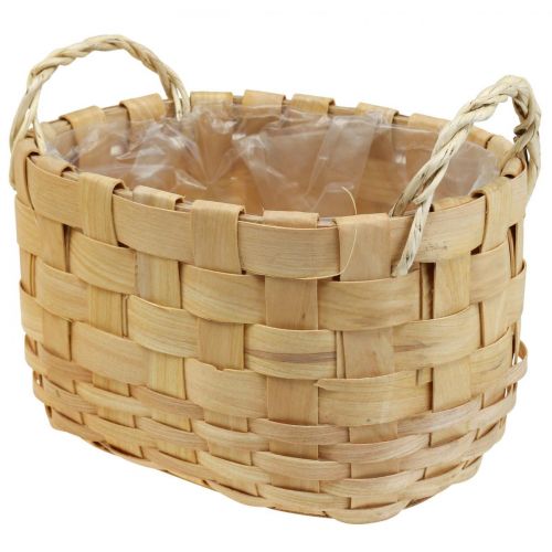 Product Plant basket cachepot with handles nature 22/27/33cm set of 3