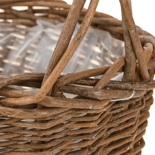Product Plant basket with handle oval willow brown 28/24cm set of 2