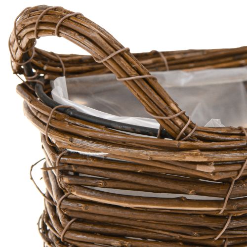 Product Plant basket with handles, oval brown 57/50/42cm, set of 3