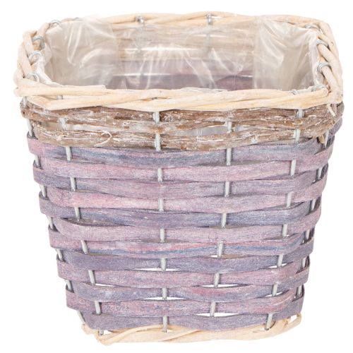 Square plant basket with foil, decorative planter, 14cm, 4 pieces | Floristik24.ie