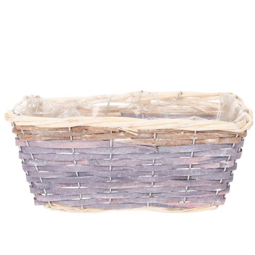 Rectangular plant basket with foil, decorative basket, planter, 25cm, 4 pieces | Floristik24.ie