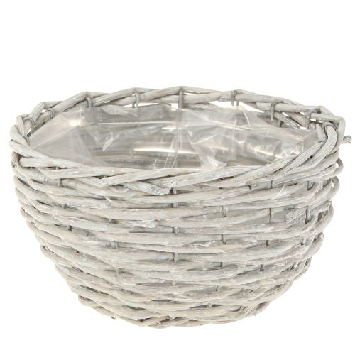 Product Wicker plant basket set, white-grey, shabby chic decoration, 3 pieces