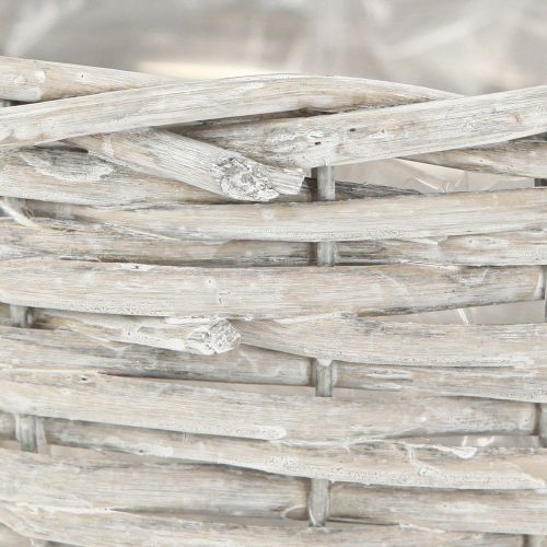 Product Wicker plant basket set, white-grey, shabby chic decoration, 3 pieces