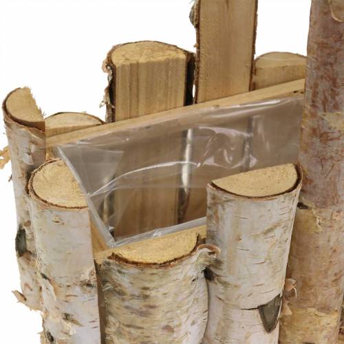 Floristik24 Birch branches planting basket with handle 24x14.5cm H25.5cm