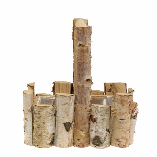 Floristik24 Birch branches planting basket with handle 24x14.5cm H25.5cm