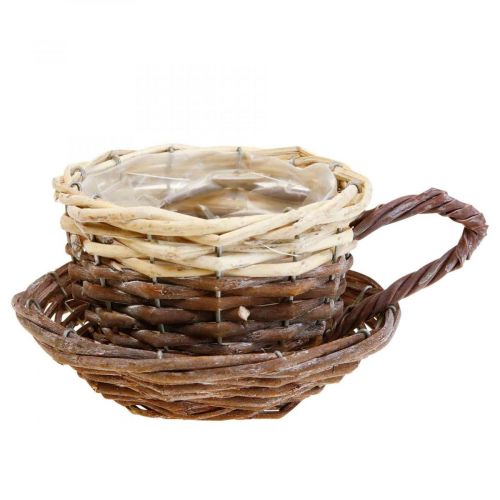 Floristik24 Braided plant basket, plant cup with saucer Ø16cm