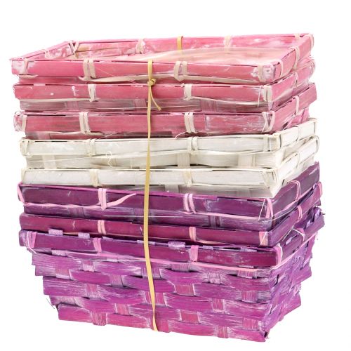 Product Chip basket square purple/white/pink 8 pieces
