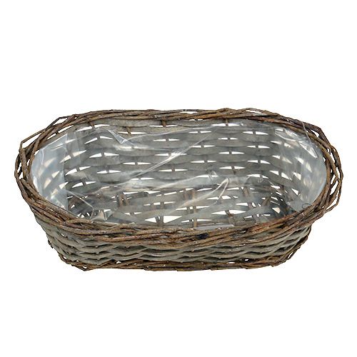 Floristik24 Plant basket oval gray 30cm x 15cm x 10cm 1p