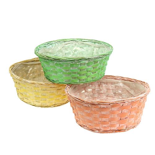Plant basket round Ø25cm orange, yellow, green 6pcs