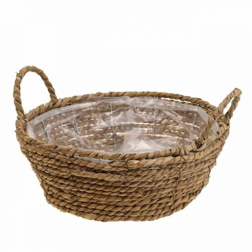 Floristik24 Plant basket round seagrass basket with handles decorative basket Ø25cm H9cm