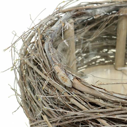 Floristik24 Plant basket vine and branches white washed Ø37/28cm set of 2