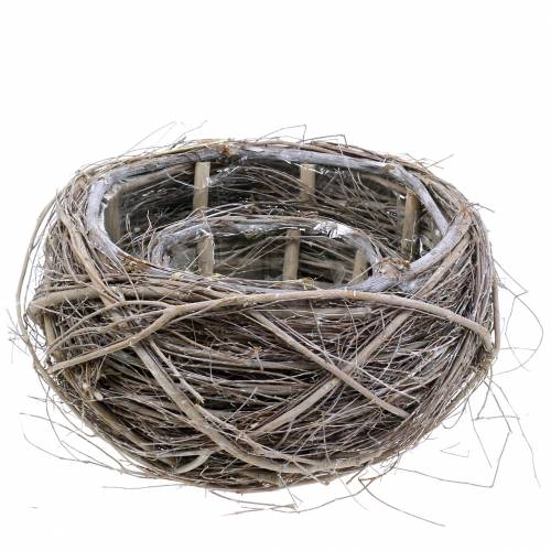 Floristik24 Plant basket vine and branches white washed Ø37/28cm set of 2