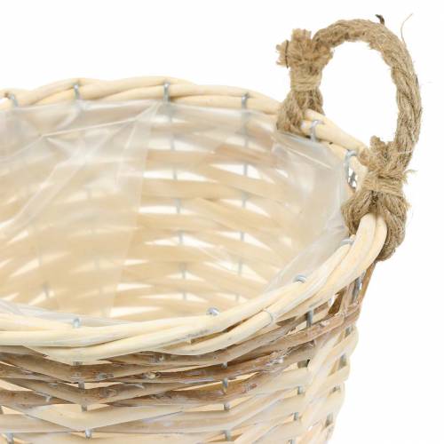 Floristik24 Plant basket with jute handles Ø24 / 20 / 14.5cm, set of 3