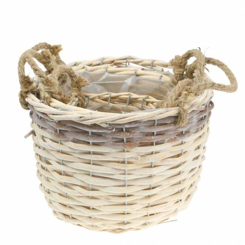 Floristik24 Plant basket with jute handles Ø24 / 20 / 14.5cm, set of 3