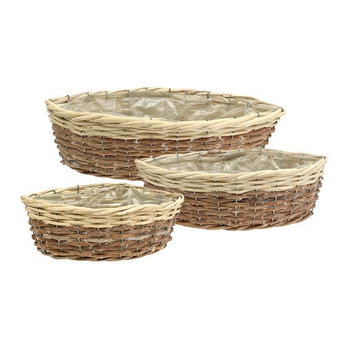 Floristik24 Plant basket set of 3 48cm / 38cm / 30cm cream-brown