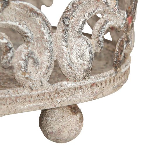 Floristik24 Decorative tray oval antique look grey rust 26/21cm set of 2