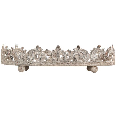 Floristik24 Decorative tray oval antique look grey rust 26/21cm set of 2