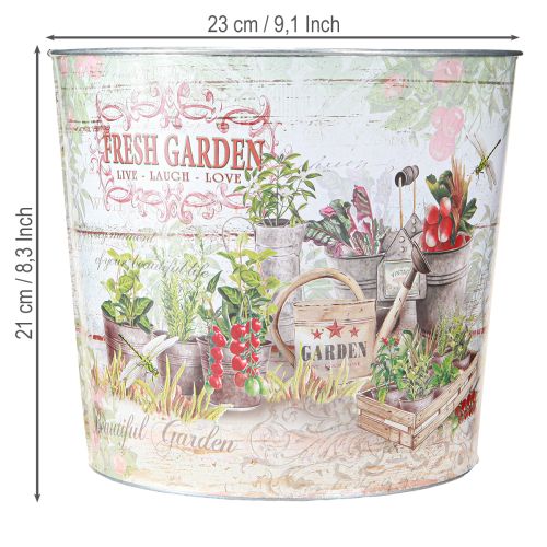 Product Plant pot flower pot round metal Fresh Garden H21cm