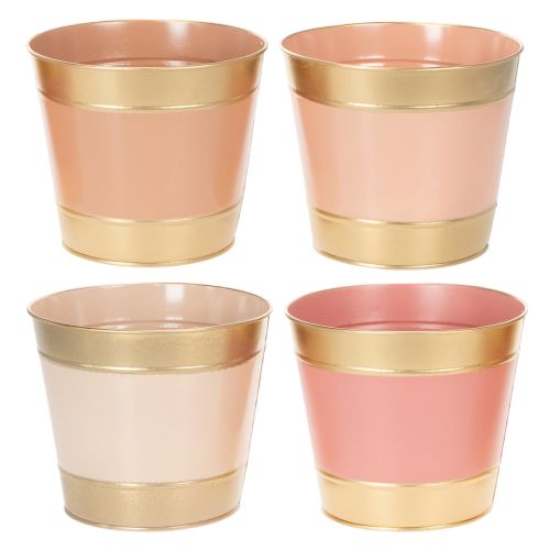 Floristik24 Metal plant pot/flower pot, Ø17cm H14.5cm, 4 pieces