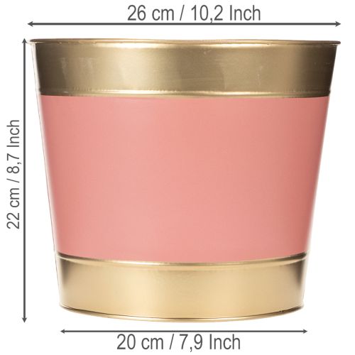 Product Metal plant pot/flower pot/planter, Ø26cm H22cm, 4 pieces