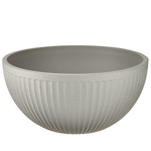 Product Plant pot plastic grey mottled bowl with grooves Ø30cm