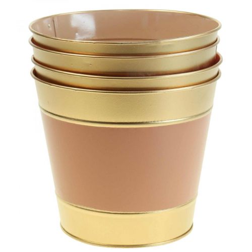 Product Planter flower pot metal cachepot Ø26cm H22cm 4pcs