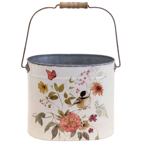 Floristik24 Plant pot metal with handle spring Ø28/22/18cm set of 3