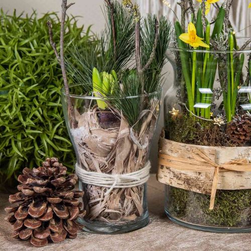 Product Plant-based natural fibers, jute fiber, white washed, 300g, DIY decoration, floristry