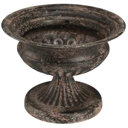 Floristik24 Plant cup chalice antique look black brown Ø20cm H15cm