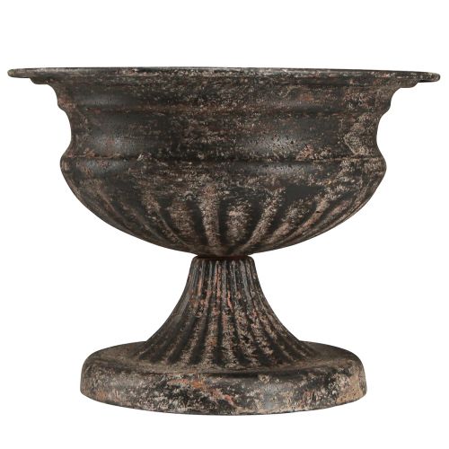 Floristik24 Plant cup chalice antique look black brown Ø20cm H15cm