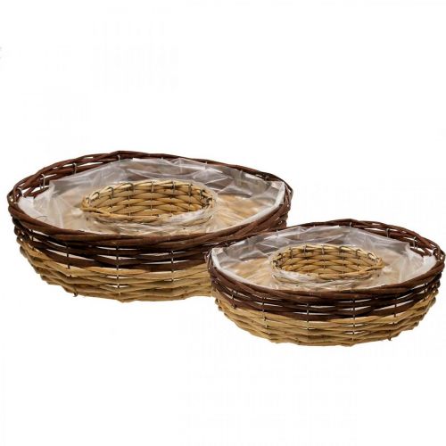 Plant ring made of willow, plant bowl Ø35/30cm set of 2