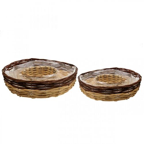 Floristik24 Plant ring made of willow, plant bowl Ø35/30cm set of 2