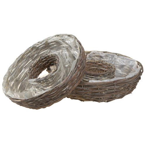 Floristik24 Wooden rattan plant rings, natural grey, Ø40/45cm, set of 2.