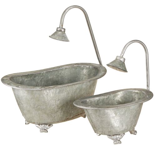 Floristik24 Plant Bowl Metal Mini Bathtub 22.5cm/27.5cm Set of 2
