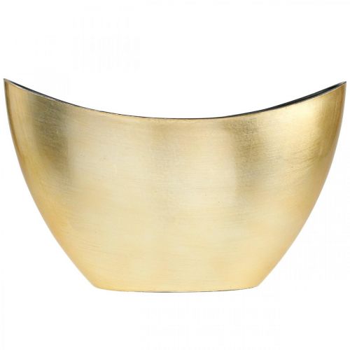 Floristik24 Plant bowl oval decorative bowl jardiniere gold 24×10×15cm