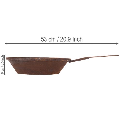 Planting tray, rust-colored pan with handle, metal planter, Ø31cm | Floristik24.ie
