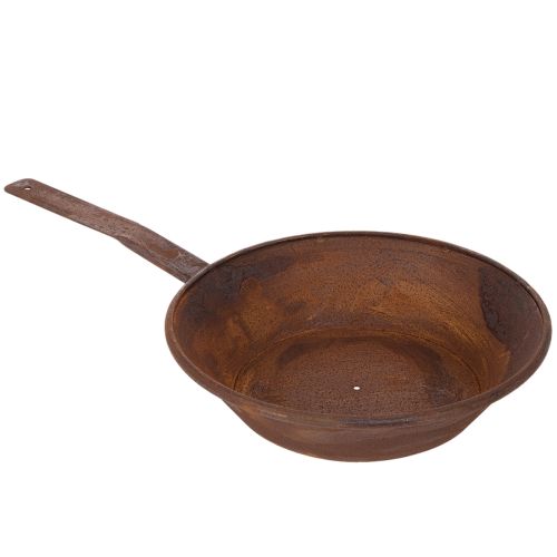 Planting tray, rust-colored pan with handle, metal planter, Ø31cm | Floristik24.ie