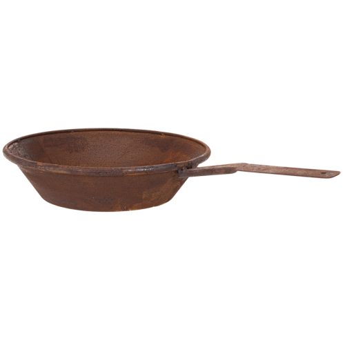 Planting tray, rust-colored pan with handle, metal planter, Ø31cm | Floristik24.ie