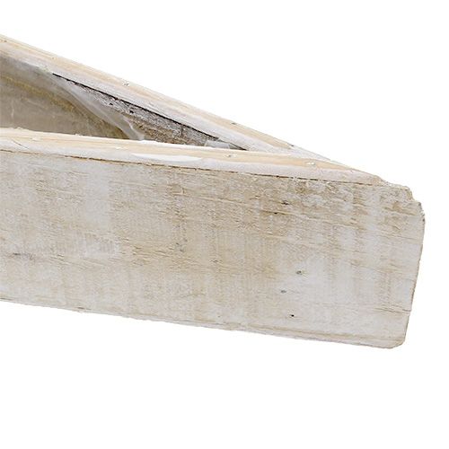 Floristik24 Planter bowl made of wood white 79cm x 14cm x 7.5cm