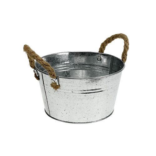 Floristik24 Planter bowl made of sheet metal silver Ø18cm H10cm