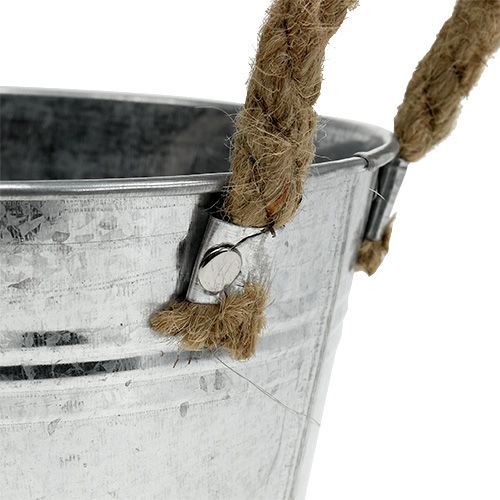 Floristik24 Planter bowl made of sheet metal silver Ø18cm H10cm