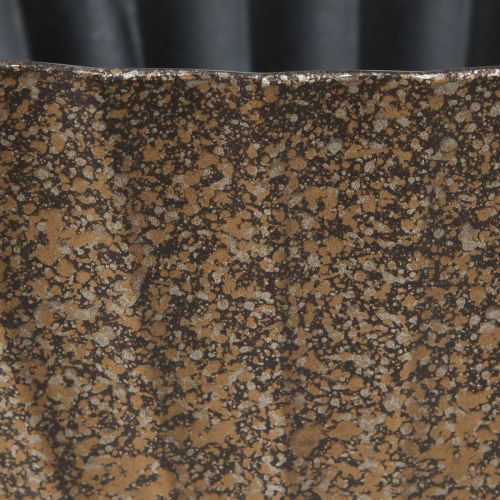 Floristik24 Plant bowl with grooves oval anthracite gold 41.5×16×16cm