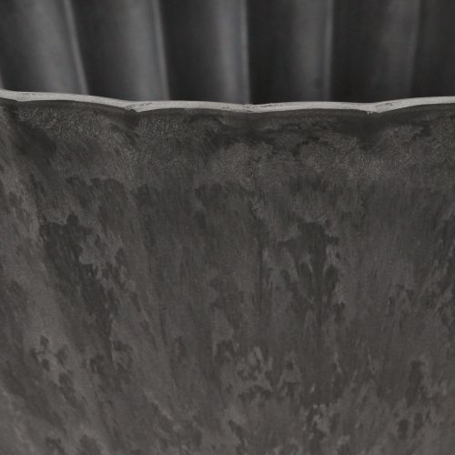 Floristik24 Plant bowl with grooves oval boat anthracite 36cm