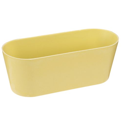 Floristik24 Plant bowl oval decorative bowl plastic yellow 27×11×10cm 3pcs