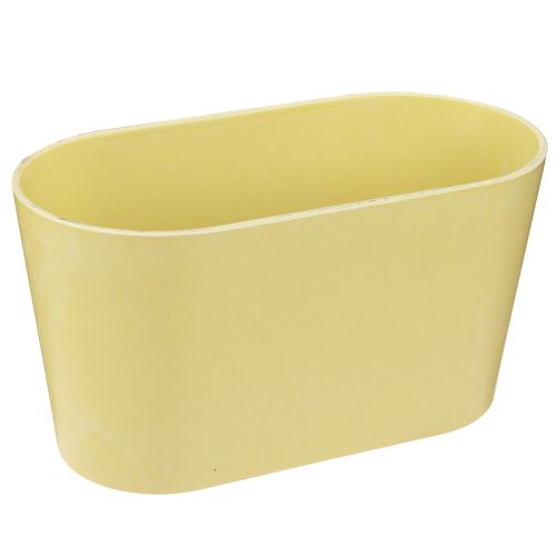 Floristik24 Plant bowl oval yellow decorative bowl plastic 20×10×11cm 3pcs