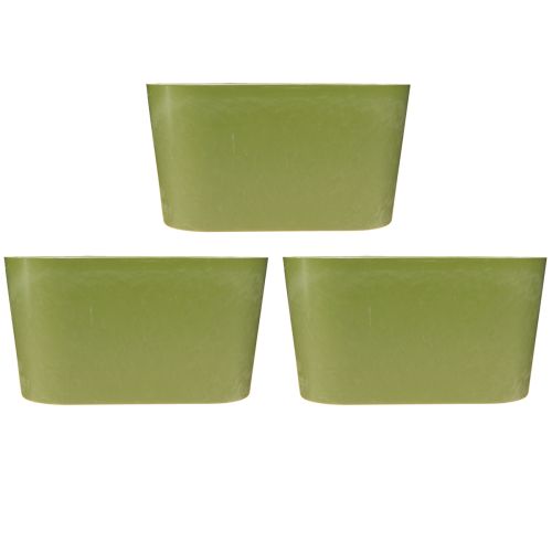 Product Plant bowl oval green bowl plastic 20×10×11cm 3pcs